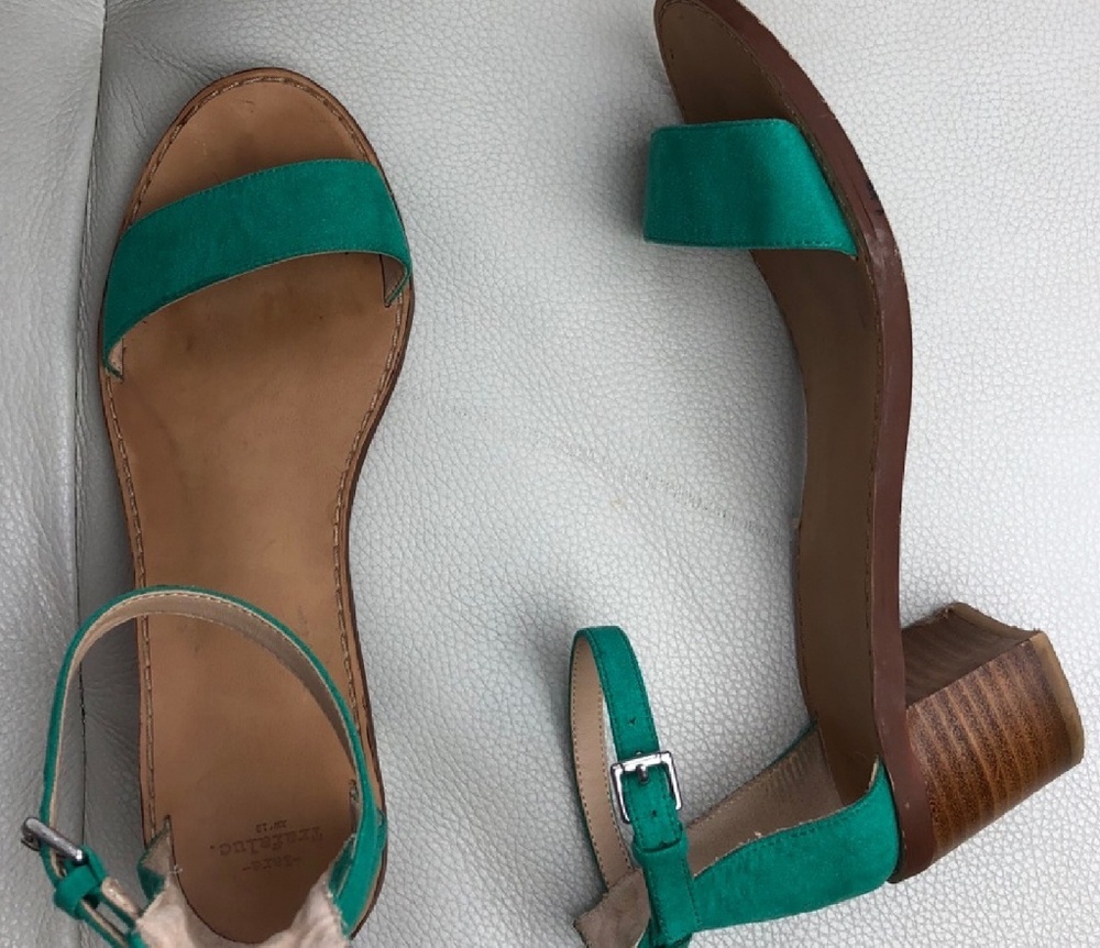 Zara Green suede sandals